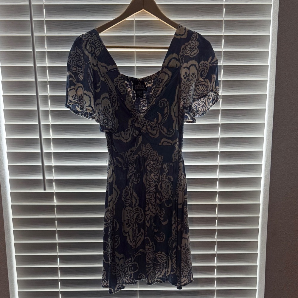 Angie Navy and Cream Floral Mini Dress